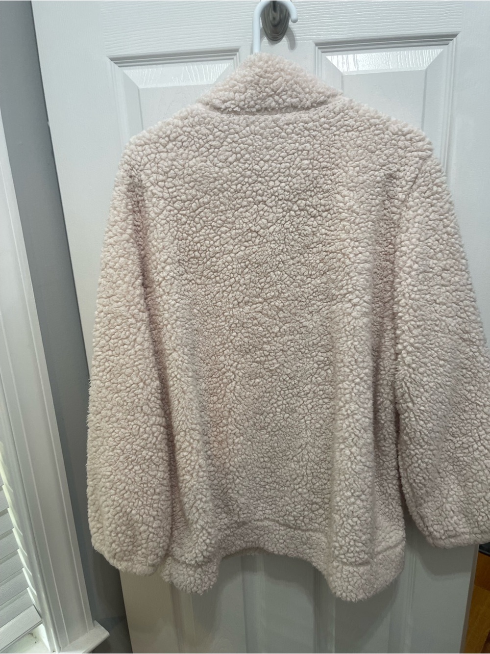 Cozy Cream Sherpa Quarter-Zip Pullover Hoodie - Picture 7 of 11